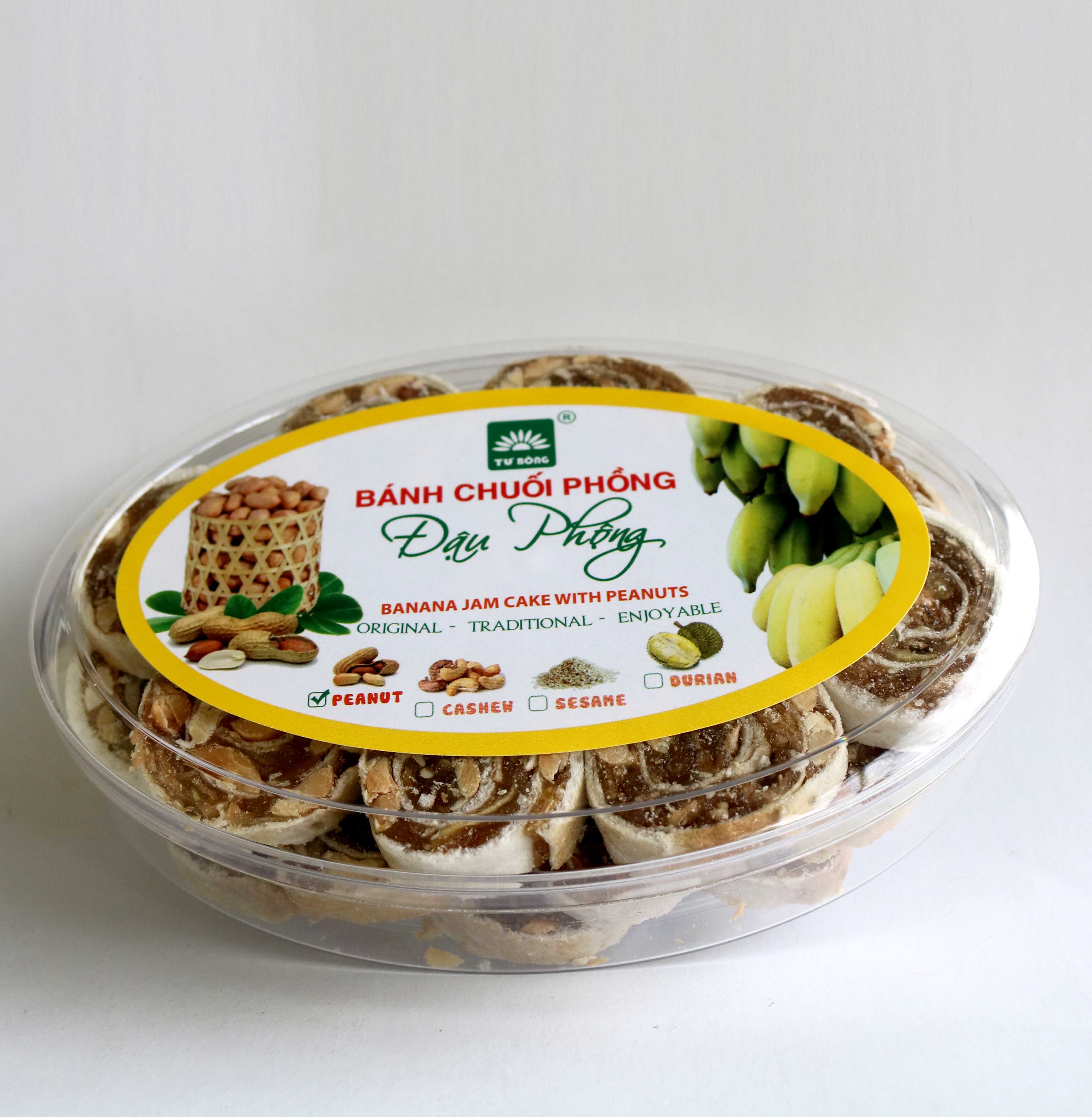 Bánh chuối phồng đậu phộng TƯ BÔNG