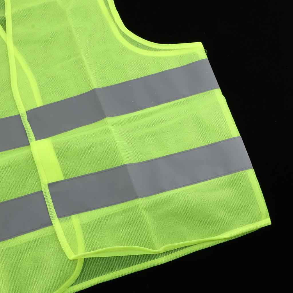 High Visibility Neon Green Safety Vest Hi Vis Reflective Jacket Large Size