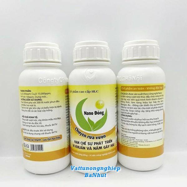 NANO ĐỒNG Rửa Vườn HLC 500ml - Xử Lý Đất Trồng, Xử Lý Giá Thể Trồng Cây, Tẩy Rửa Rong Rêu, Nấm, Vi Khuẩn