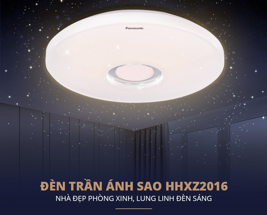 Đèn trần Starry PANASONIC HHXZ201688 21W cho phòng ngủ hiệu ứng ánh sáng lấp lánh, chế độ ngủ, thư giãn, hẹn giờ