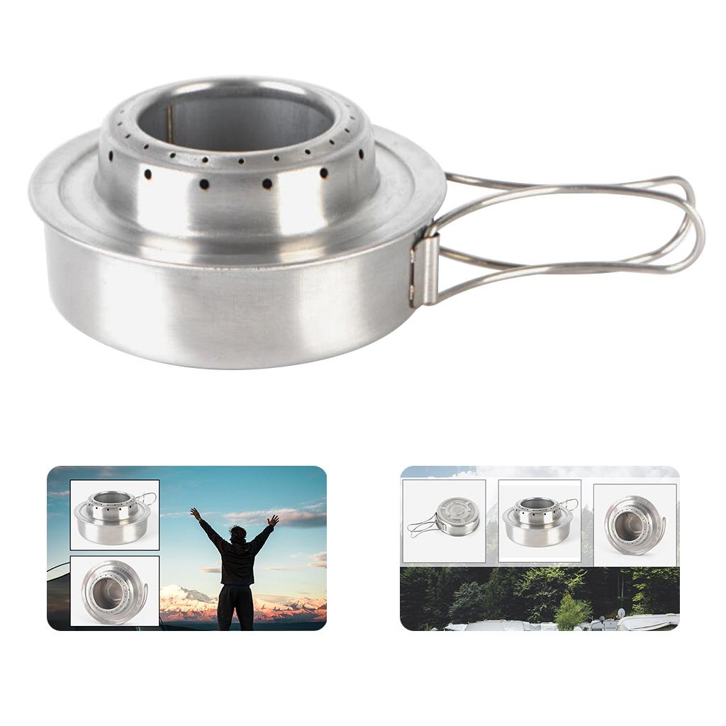 Stainless Steel Portable Alcohol Stove Outdoor Ultralight Burner Picnic
