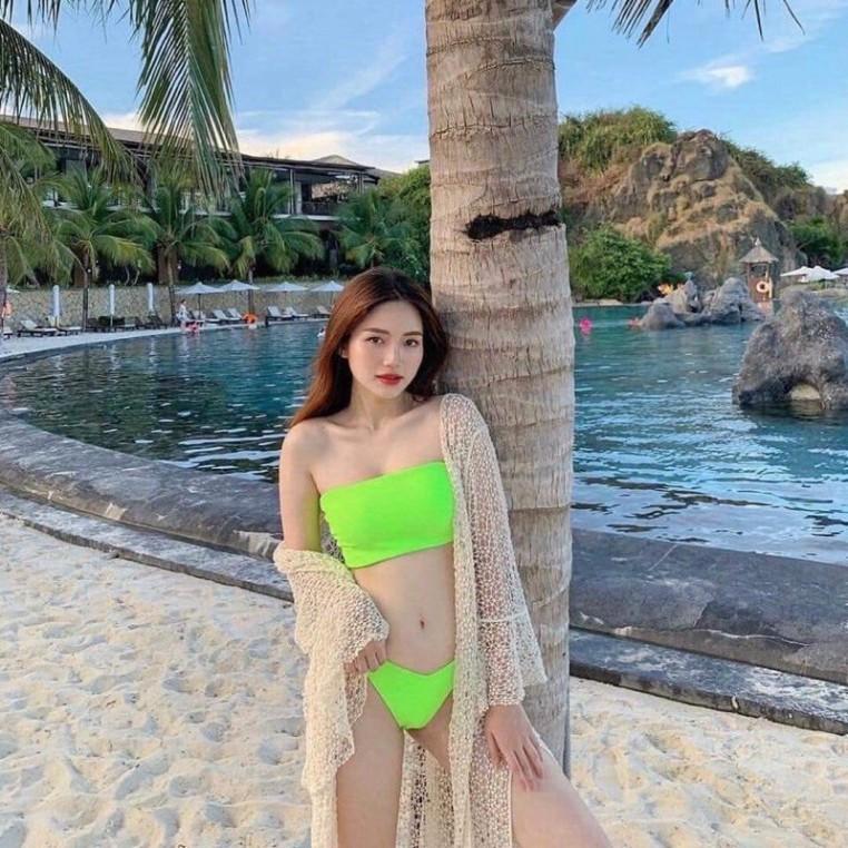 Bikini áo ống dạ quang (hình thật)