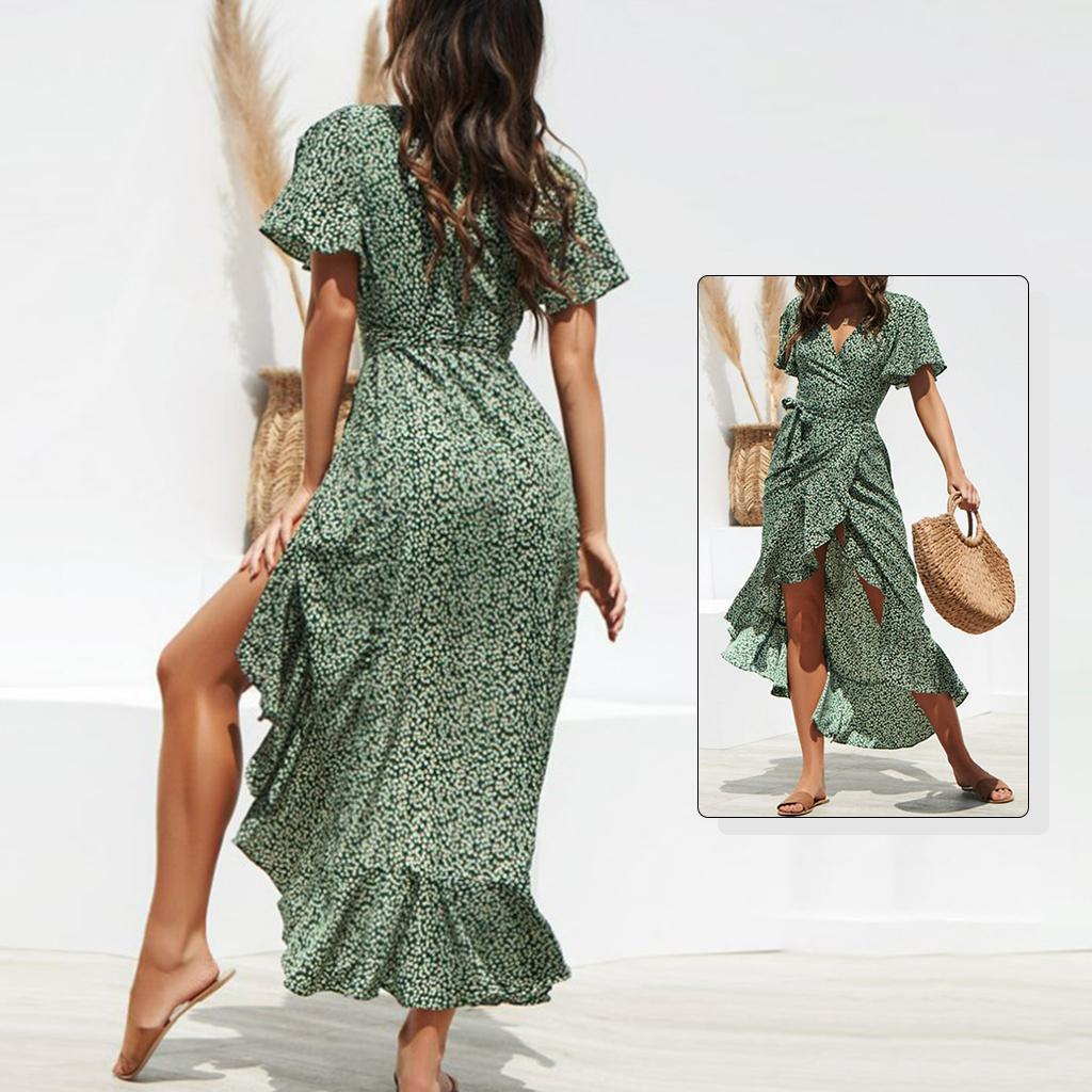 Long Dress Polyester Summer Women Maxi Dress for Beach Party