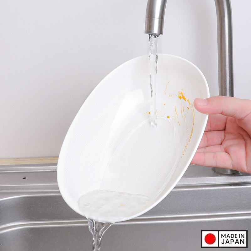 Đĩa bầu dục sâu lòng màu trắng 1.0L - Hàng Nội Địa Nhật Bản