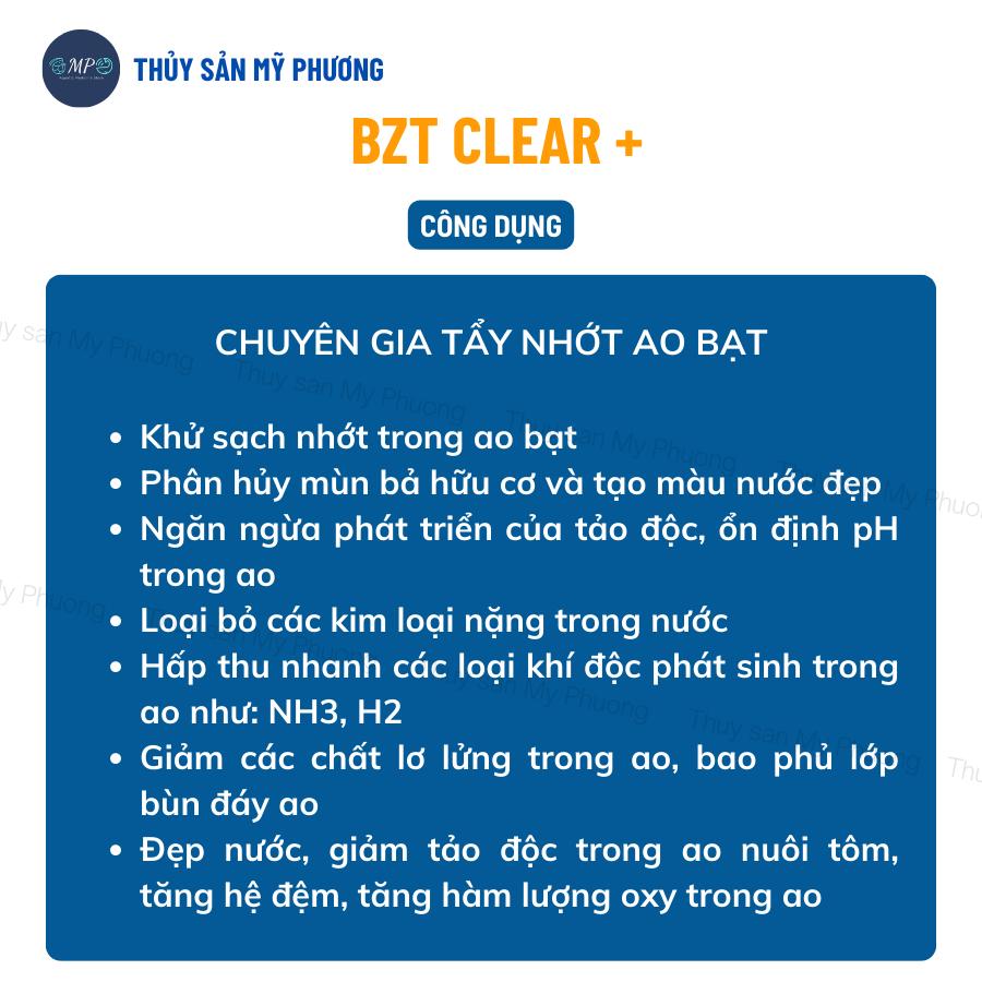 Men vi sinh nhập khẩu tẩy nhớt ao bạt cắt tảo diệt rong khí độc nấm Bzt Clear+ bể giống tôm thẻ cá lươn ếch ốc ba ba
