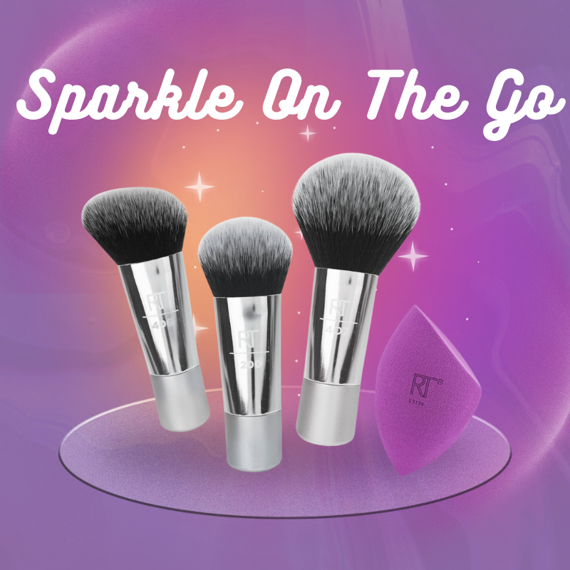 Bộ cọ 3 cây kèm bông mút Real Techniques sparkle on the go