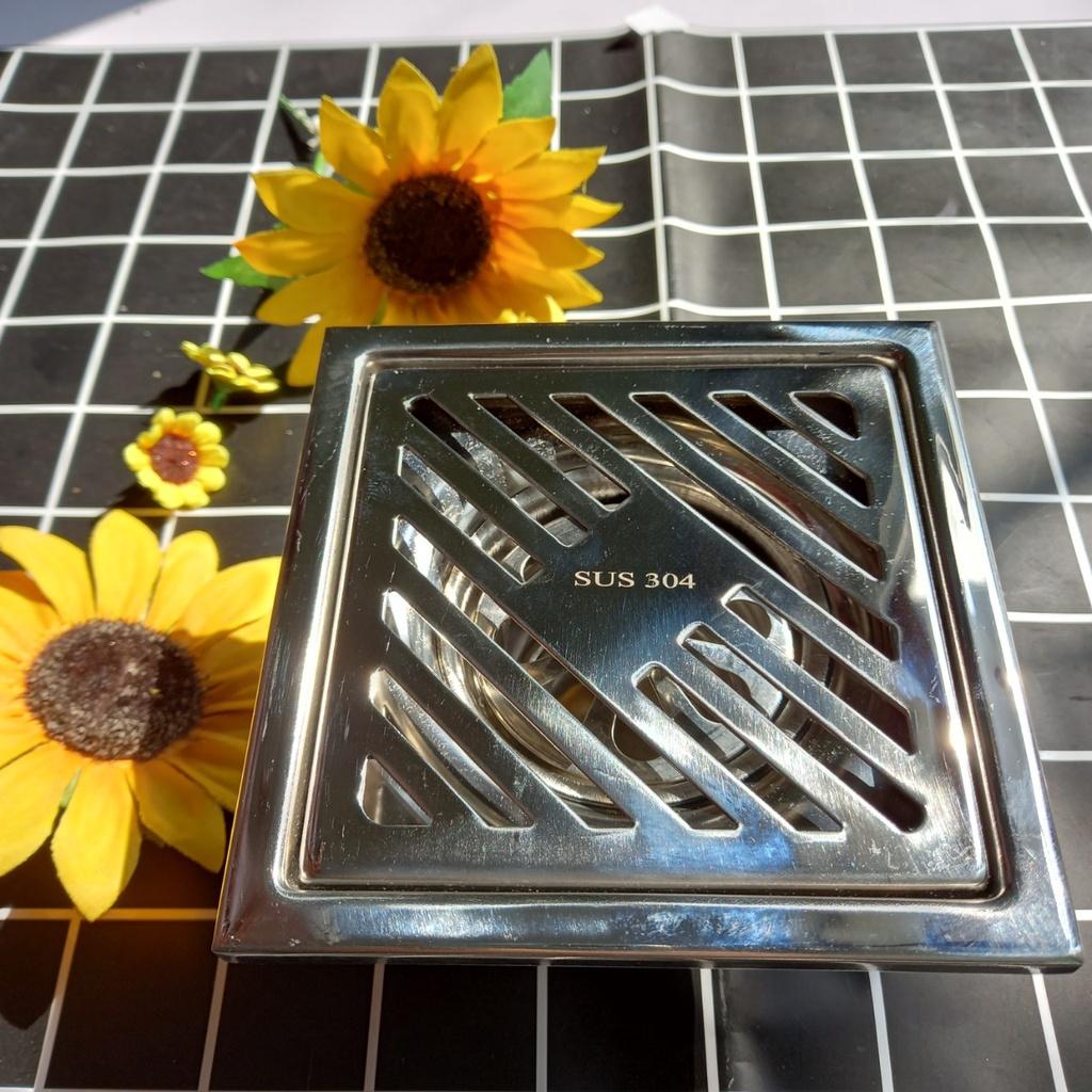 Ga thoát sàn ngăn mùi Inox  SUS 304 - Chống mùi hôi và côn trùng - Mặt hở thoát nước nhanh G02