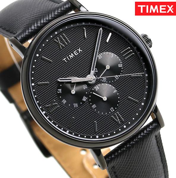 Đồng hồ Dây Da Nam Timex Southview 41mm Black Case Black Dial Black Leather Strap - TW2T35200