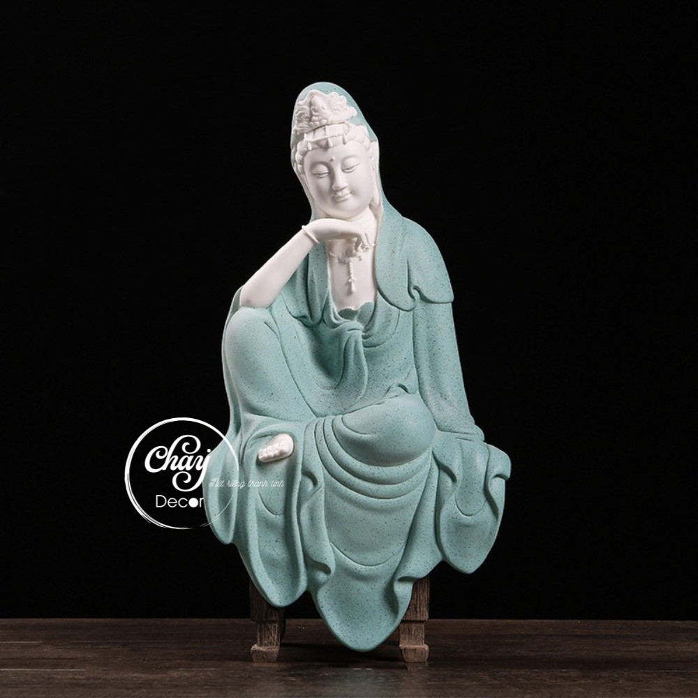Tượng Phật Bà Quan Âm, Tượng Mẹ Quan Âm Bồ Tát Gốm Tử Sa Cao Cấp Trang Trí Hàng Đẹp Loại I