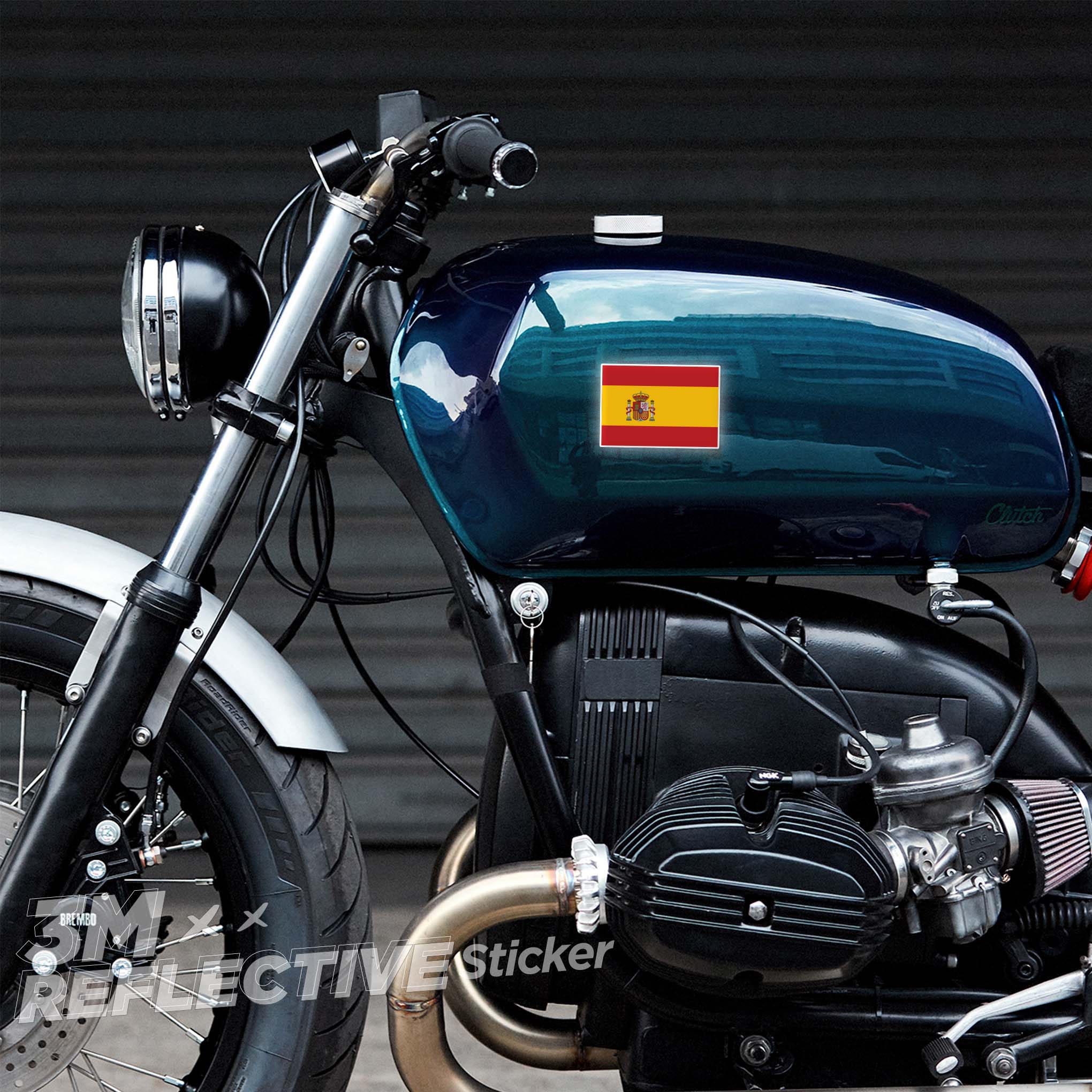 SPAIN FLAG 3M - Reflective Sticker Die-cut Hình dán phản quang thương hiệu STICKER FACTORY