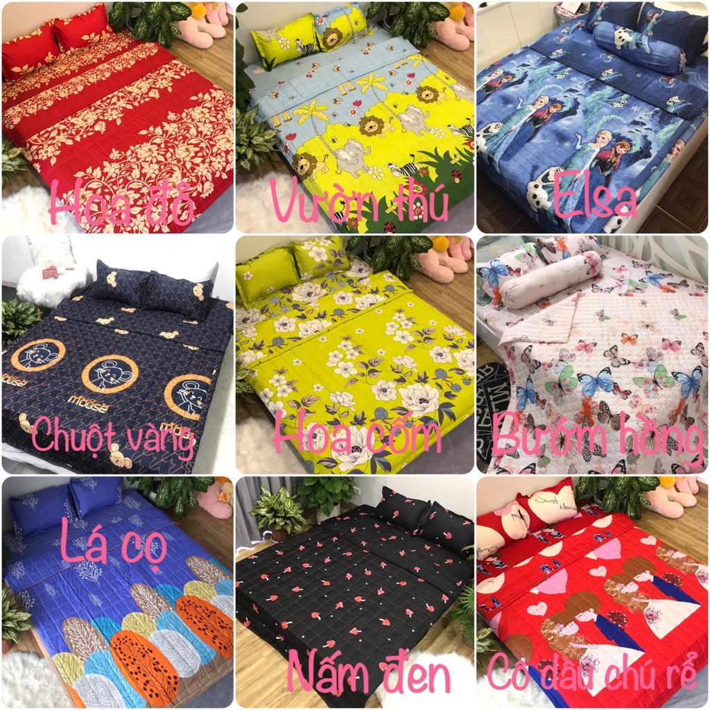 Bộ ga gối 1m2 kèm vỏ gối ôm rẻ vô địch mẫu cờ mỹ