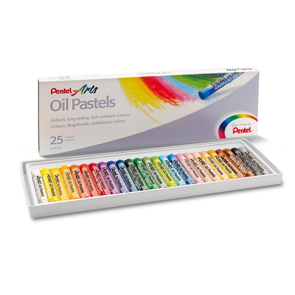 Sáp Màu Dầu Pentel Oil Pastel 25 màu PHN-25 | Màu Sắc Tươi Sáng | An Toàn Không Độc Hại