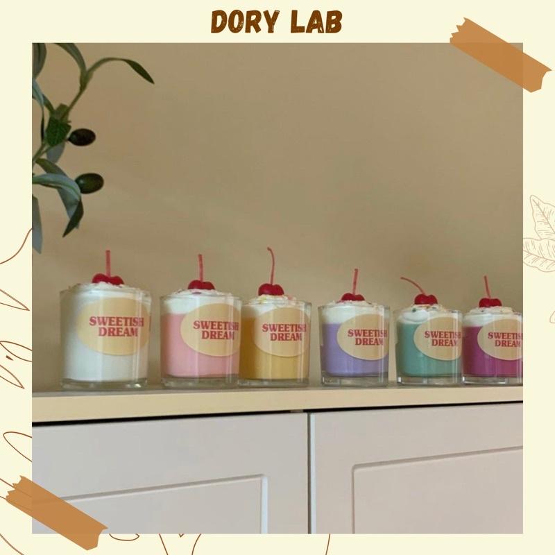 Nến Thơm Ly Kem Cherry Màu Sắc Sáp Đậu Nành Thiên Nhiên Không Khói - Dory Lab