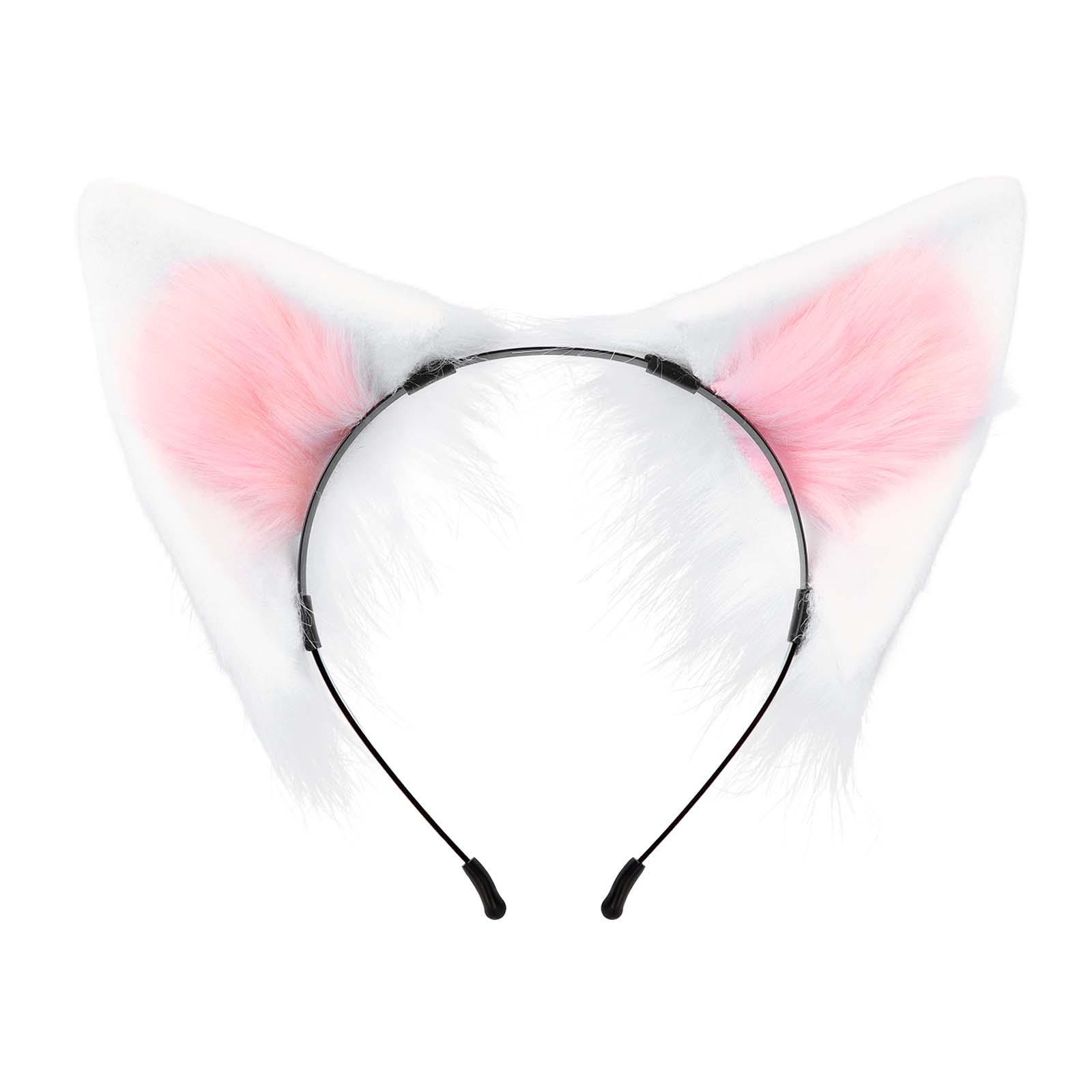 Ears Headband Adult, Plush Animal Headband Faux Cute Photo Props Hair Accessories Cosplay Headwear Hair Hoop with Ears for Fancy Dress Decor
