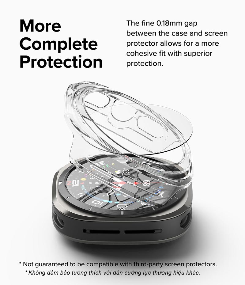 Vỏ ốp kèm dán cường lực cho Galaxy Watch Ultra RINGKE Slim &amp; Glass - Hàng Chính Hãng
