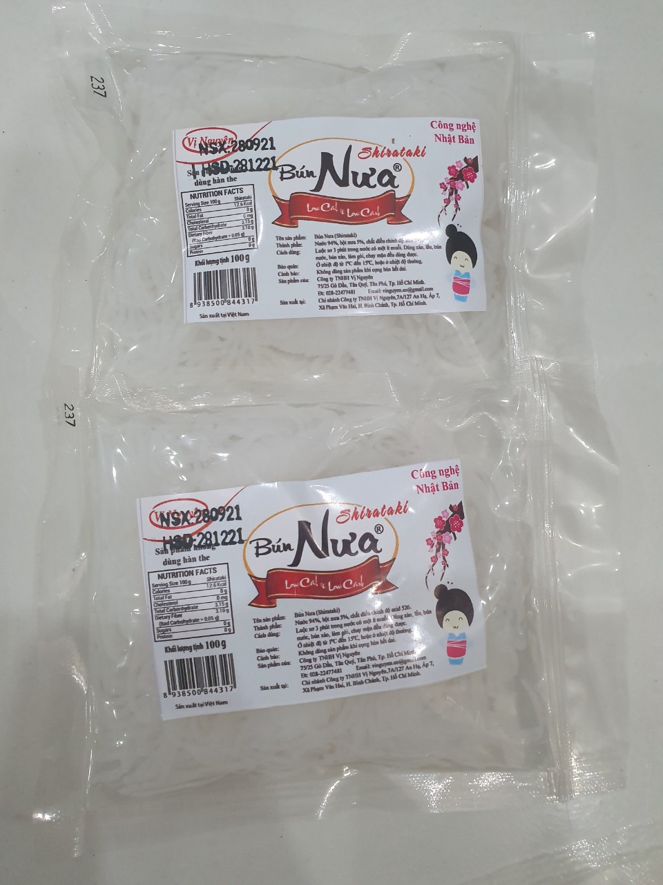 Bún Nưa Cuộn Shirataki Vị Nguyên 100Gram