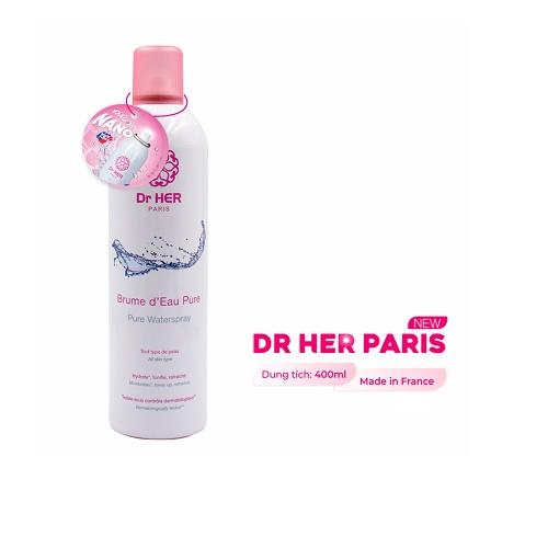 [TẶNG nước tẩy trang 100ml] Xịt khoáng cấp ẩm Dr HER Paris_400ML