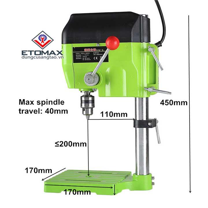 COMBO Máy Khoan Bàn MiniQ BG5168E 680W Kèm Bàn Trượt + Ê TÔ