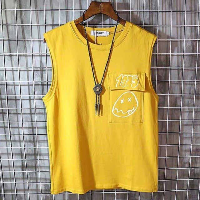 Áo thun ba lỗ nam đẹp in 1975 trên nắp túi, áo tanktop thun cotton co dãn 4 chiều sang xịn mịn ulzzang