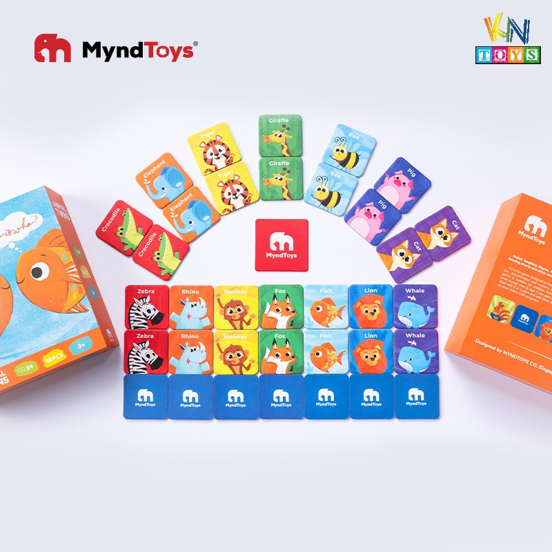 Đồ Chơi Xếp Hình MyndToys - Animal Twins – Memory Matching Game (Trò chơi xếp hình tìm cặp đôi cho Bé Từ 3 Tuổi)