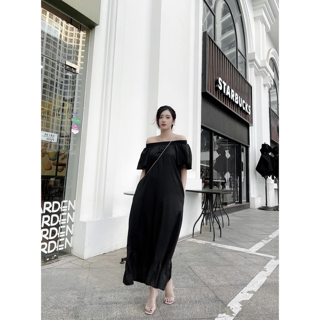 LIIN - Đầm lụa trượt xoè trễ vai