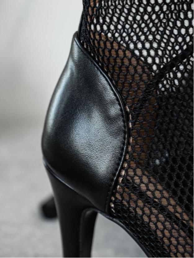 Người phụ nữ thời trang phụ nữ sexy stilettos giày cao gót Latin nhảy múa giày cao gót giày hơi thở cho phòng khiêu vũ Color: K55 Black 9.5cm Shoe Size: 38