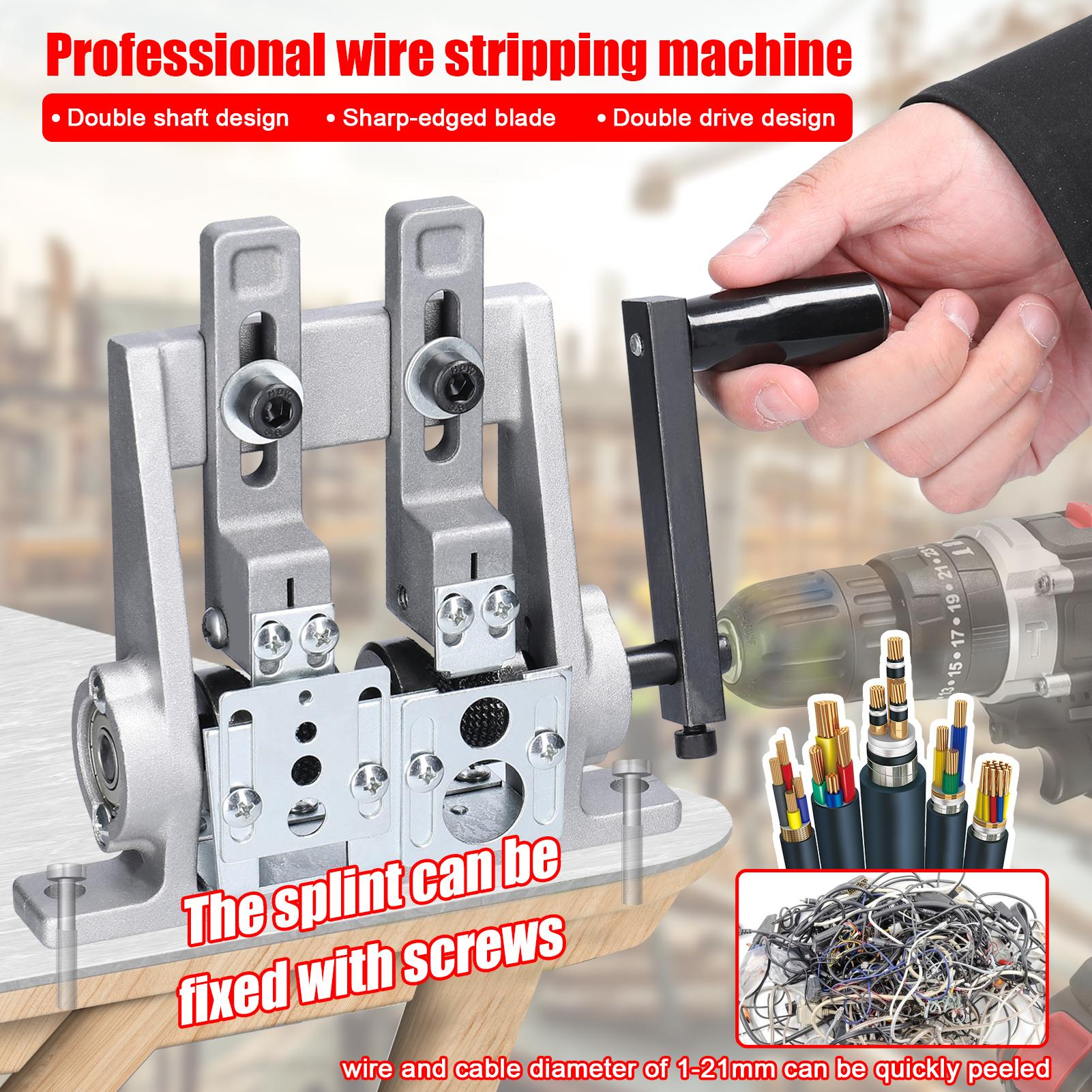 Double Drive Wire Stripping Tool Professional Wire Stripper High-speed Steel Blade 1-21mm Home Wire Cable Wire-stripping Machine