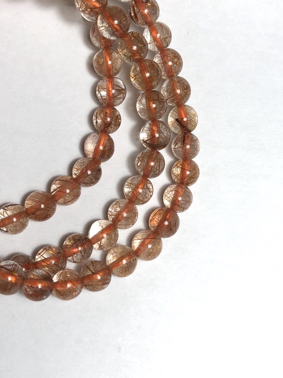 Vòng tay thạch anh tóc đỏ vip 6mm quấn 3 vòng tự nhiên tặng kèm hộp gấm cao cấp