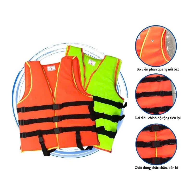 Áo Phao Cứu Hộ Hỗ Trợ Tập Bơi Nổi Trên Nước – Bo Viền Phản Quang, Đai Điều Chỉnh, Chốt Đóng Chắc – 5 Size Cho Mọi Lứa Tuổi (5kg – 65kg) - HÀNG CHÍNH HÃNG MINIIN