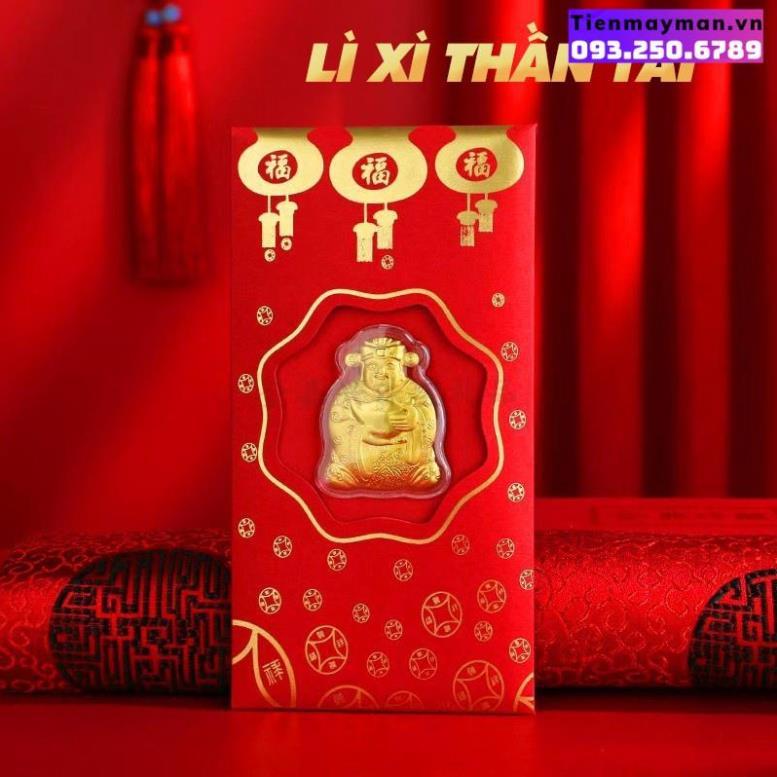 Lì Xì Thần Tài - Bao Lì Xì Tết Nguyên Đán Ngày Vía Thần Tài Mạ Vàng - Sung Túc Cả Năm