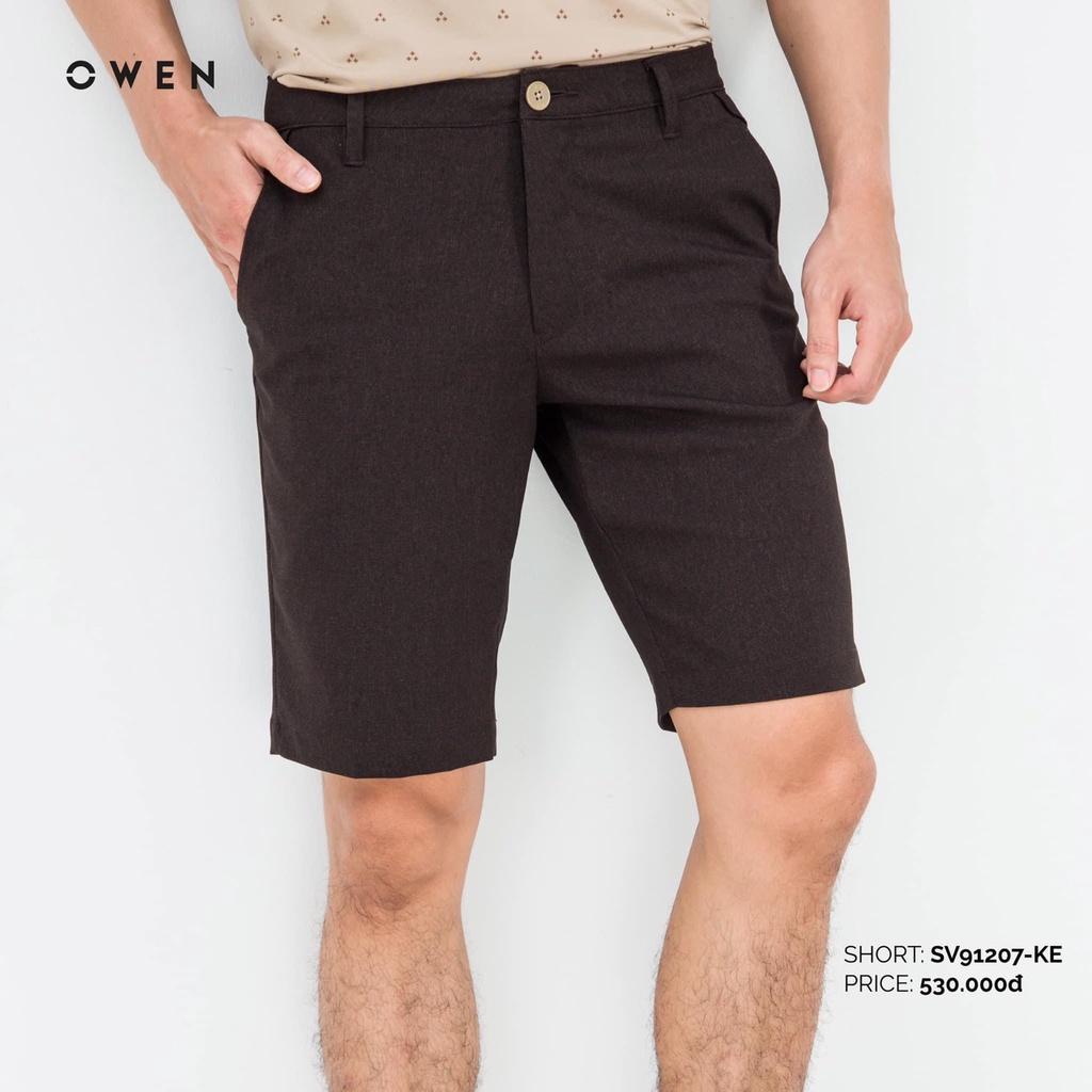 OWEN - Quần short nam Owen kẻ ca rô - Quần short vải nam