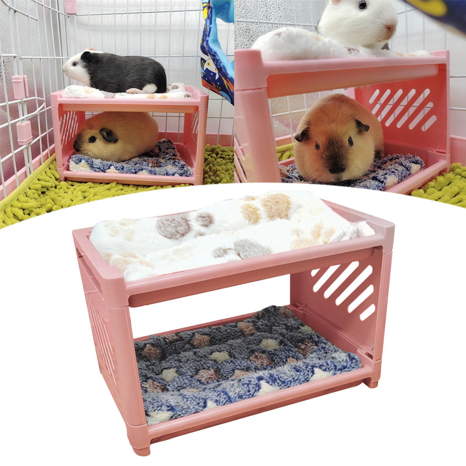Small Animal Bed House, with Pad Bunny Hideout Hut Cave Detachable Pet Shelter Nest for Rabbit Squirrel Chinchilla Hedgehog Ferret