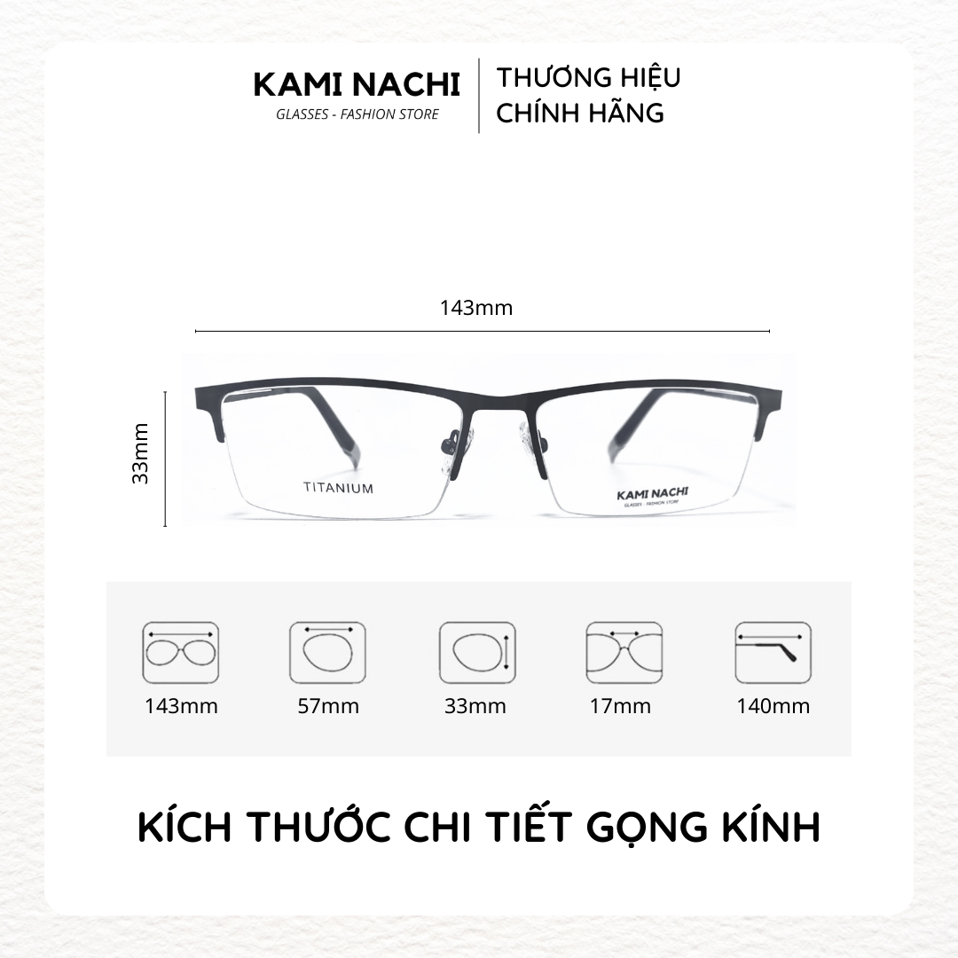 Gọng kính The Business Man phiên bản Theta chất liệu Titanium mạ Ion KAMI NACHI mã 8825