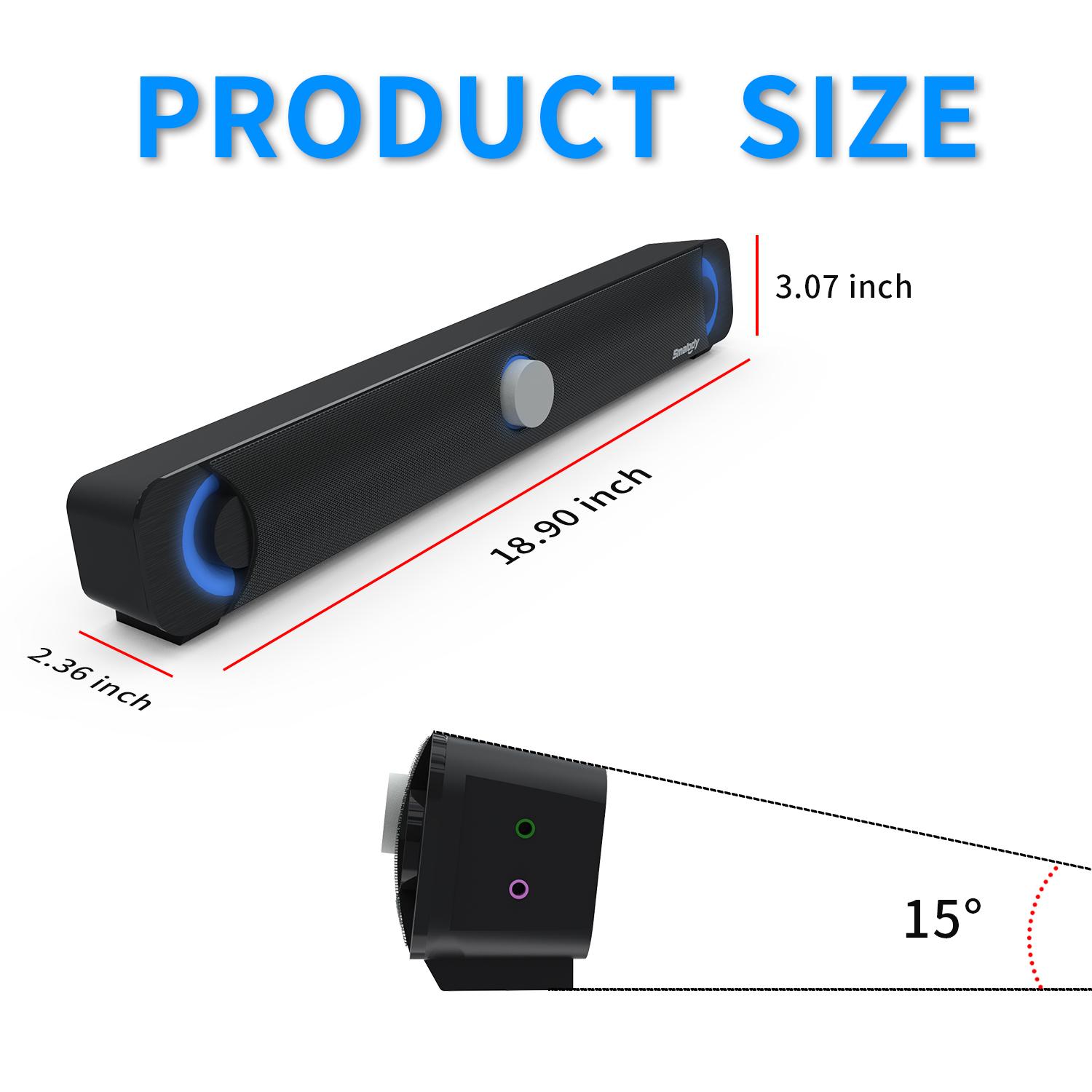Loa Smalody 9014 đa phương tiện Loa siêu trầm Sound Box Sound Bar cho PC có đèn LED