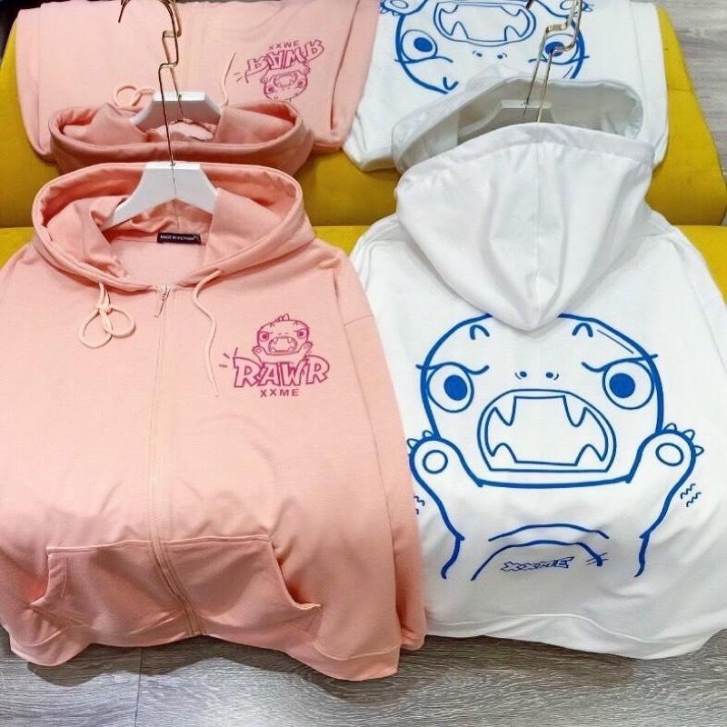Áo Khoác Nỉ Bông Khủng Long Con Siêu Cute - Form rộng Unisex Nam Nữ Couple