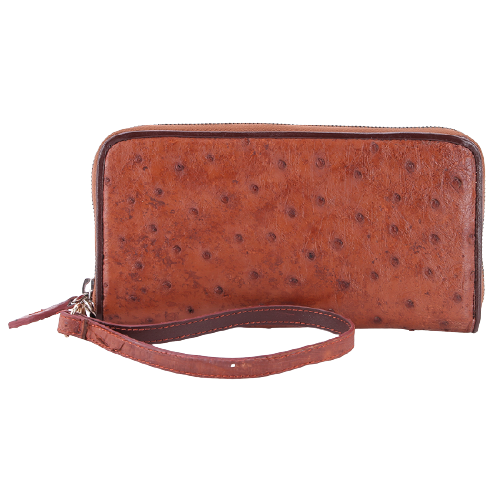 Ví nữ da đà điểu màu nâu đỏ HJ93403-14-30-41