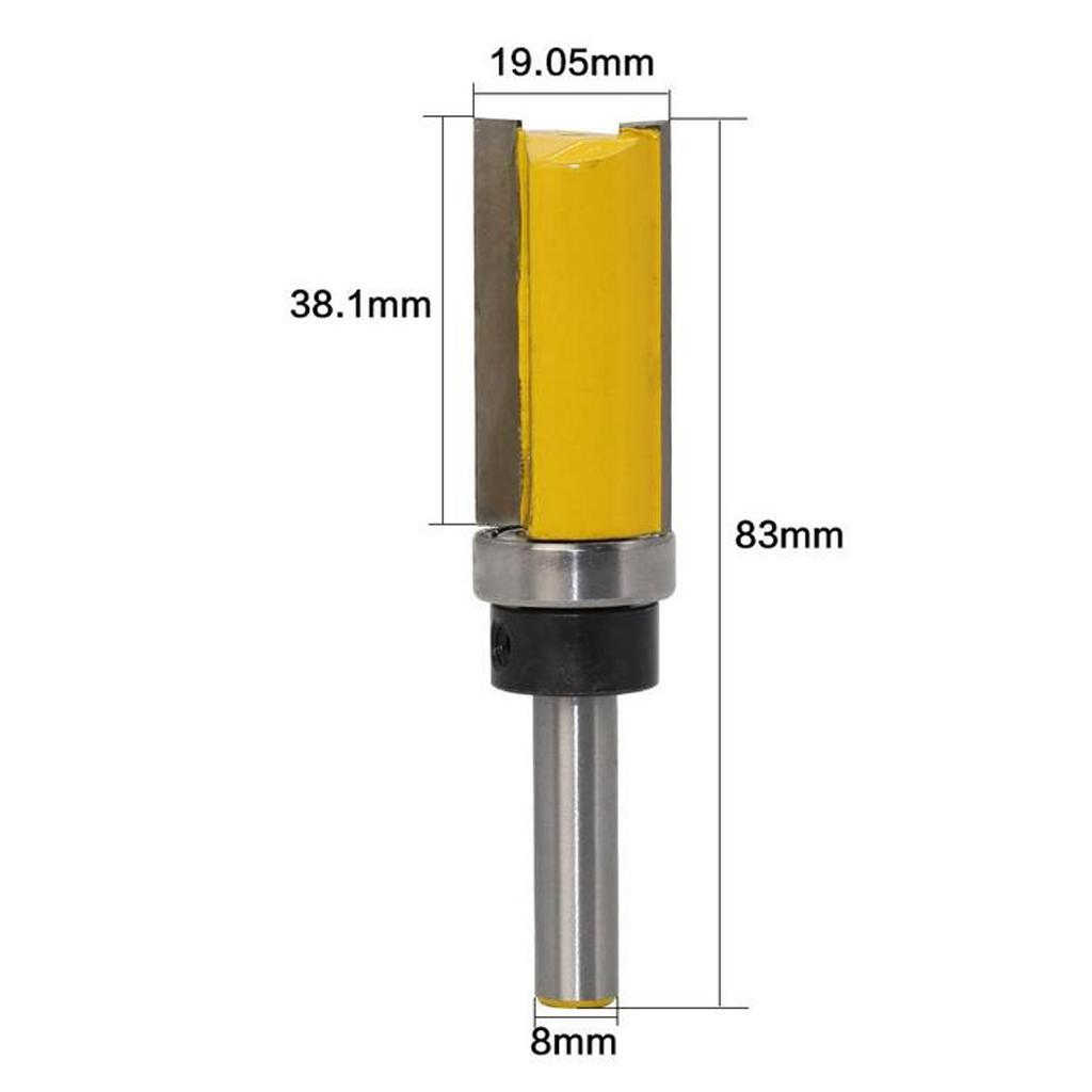 2Pcs 8mm Shank Router Bit Flush Trim Router Bit 3/4" Cutting Dia