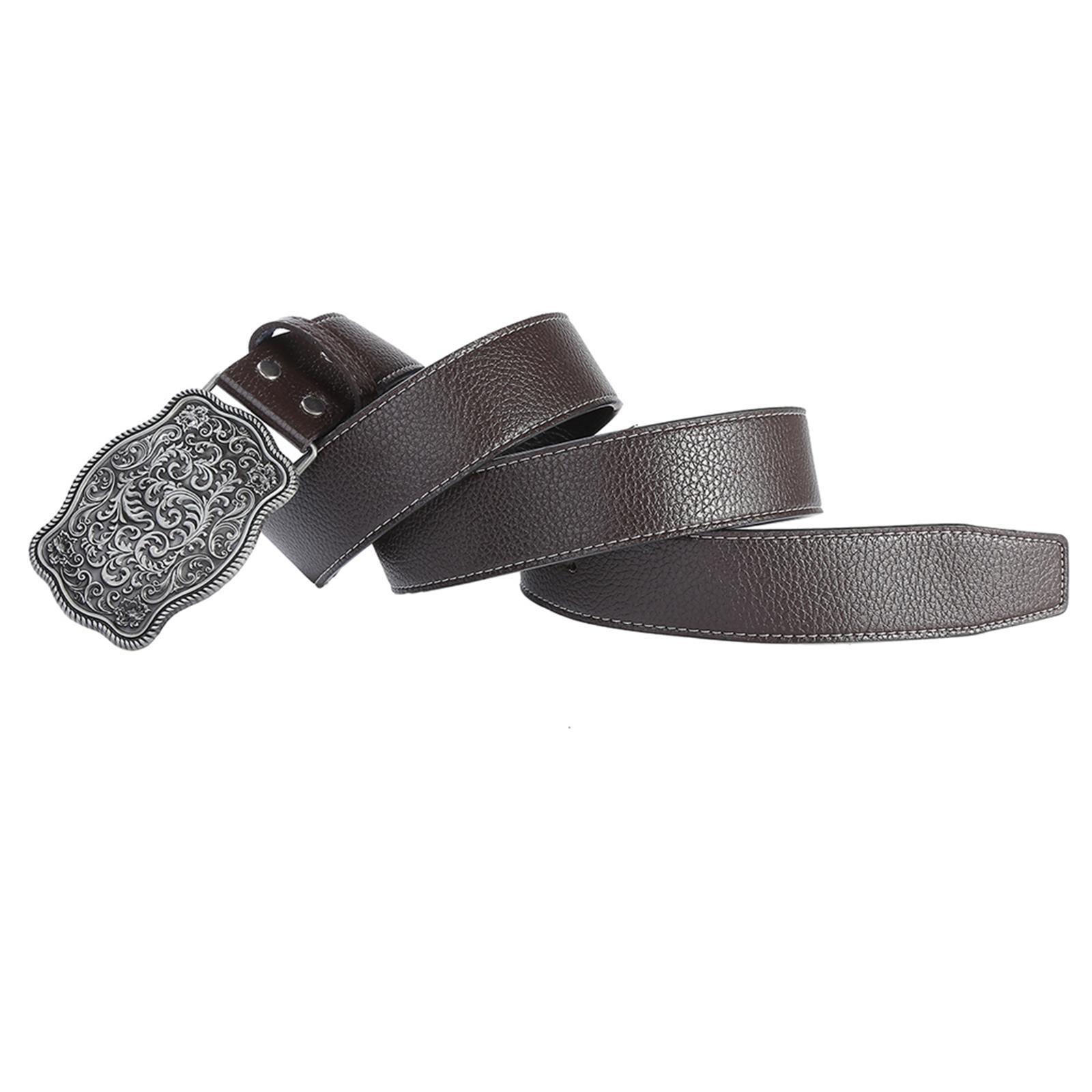 Western Cowboy Belt Mens Leather Belt Work Business Dress Belt Clothes Accessories