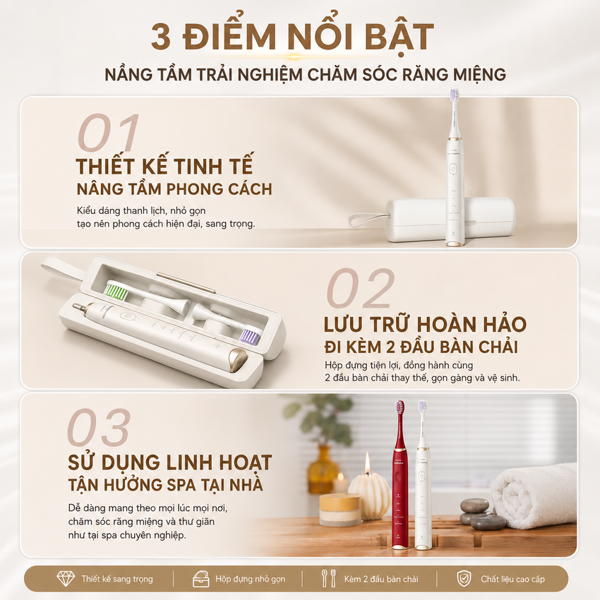 Bàn chải đánh răng điện Philips Sonicare Gentle Multi-effec Serial 3900 HX2491/01 - Hàng Chính Hãng