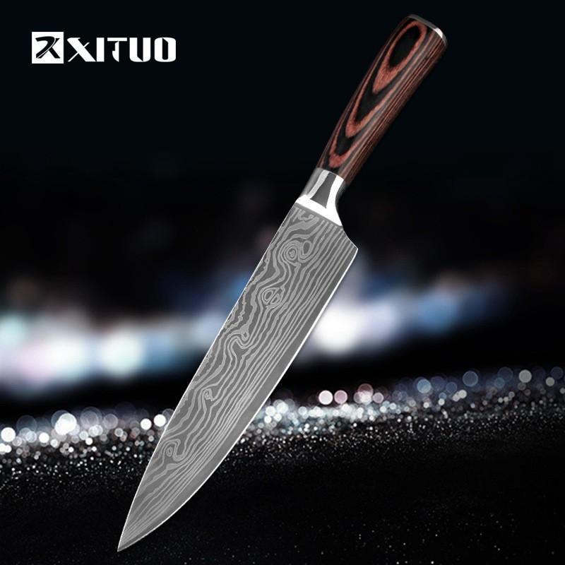 DAO - DAO BẾP NHẬT BẢN THÁI LÁT UTILITY THÉP DAMASCUS MÃ XDT1 nt 234654467856