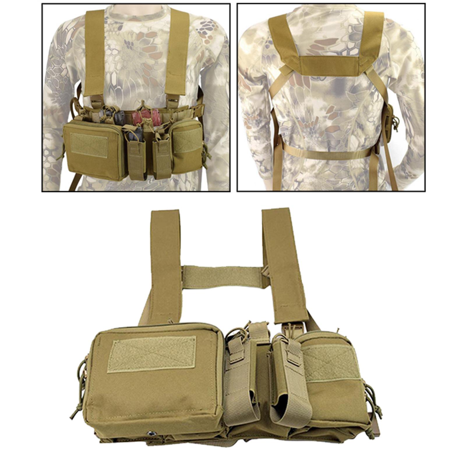 Tactical Vest with Magazine Pouch Carrier Molle Protective Khaki
