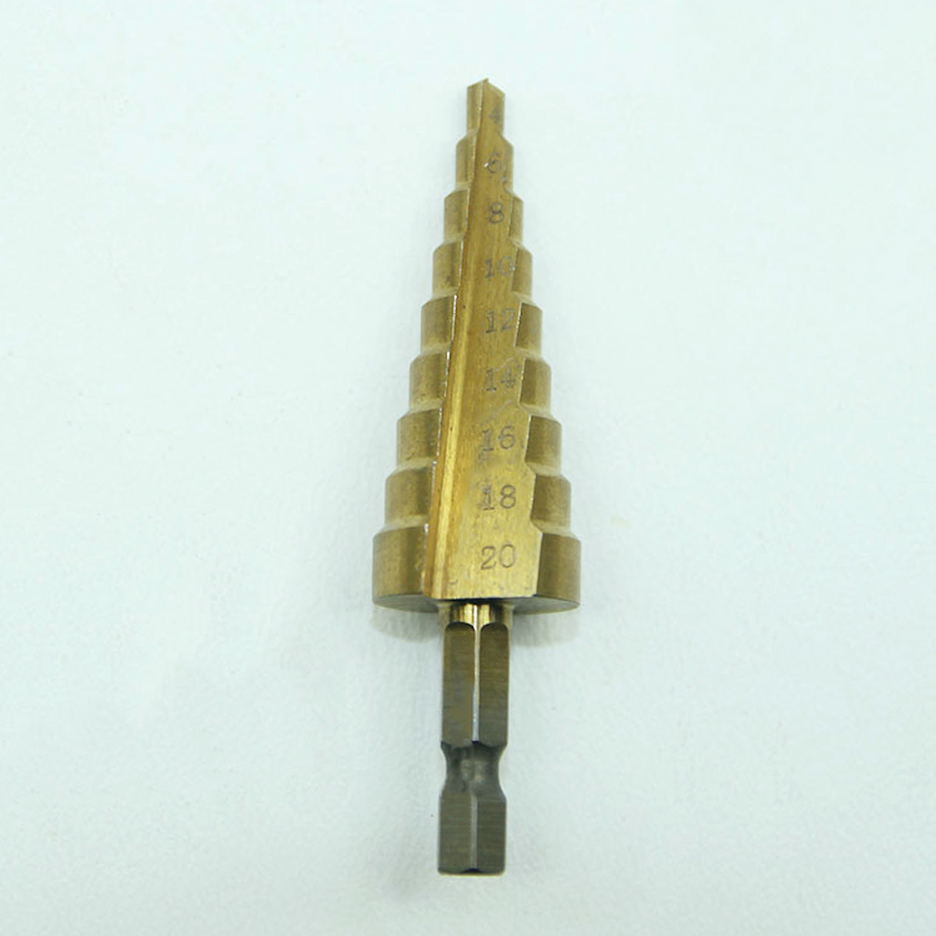 Mũi khoan bước rãnh thẳng phủ Titan chuôi lục 4-20mm