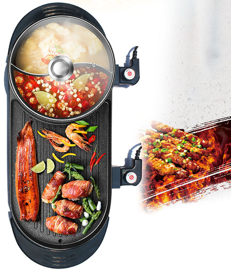 Bếp lẩu nướng BBQ 2 dây nguồn riêng  G867 không khói công suất 3000W