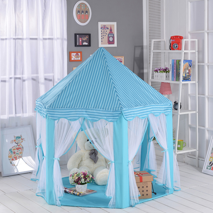 Lều Cho Bé Hình Lâu Đài Công Chúa Lục Giác- Màu Xanh