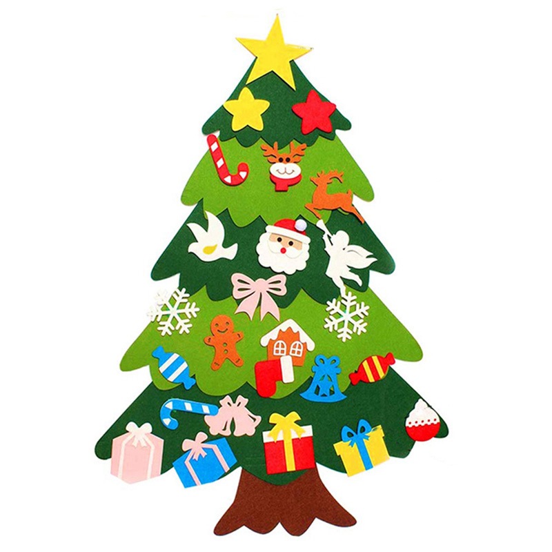 Cây Thông Noel Dán Tường Bằng Vải Dạ, Cây Thông Noel Treo Tường Trang Trí Giáng Sinh