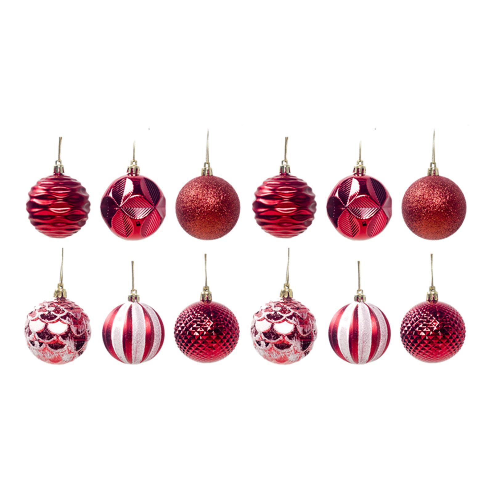12Pcs Christmas Balls Xmas Tree Hanging Pendants DIY for Home Decorations
