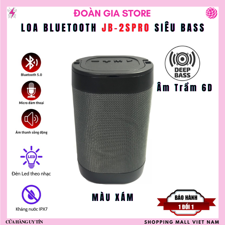 Loa bluetooth JB-PRO-2S Siêu bass 7W mẫu mới cao cấp nhiều tính năng mới , có công nghệ Deep Bass 9D