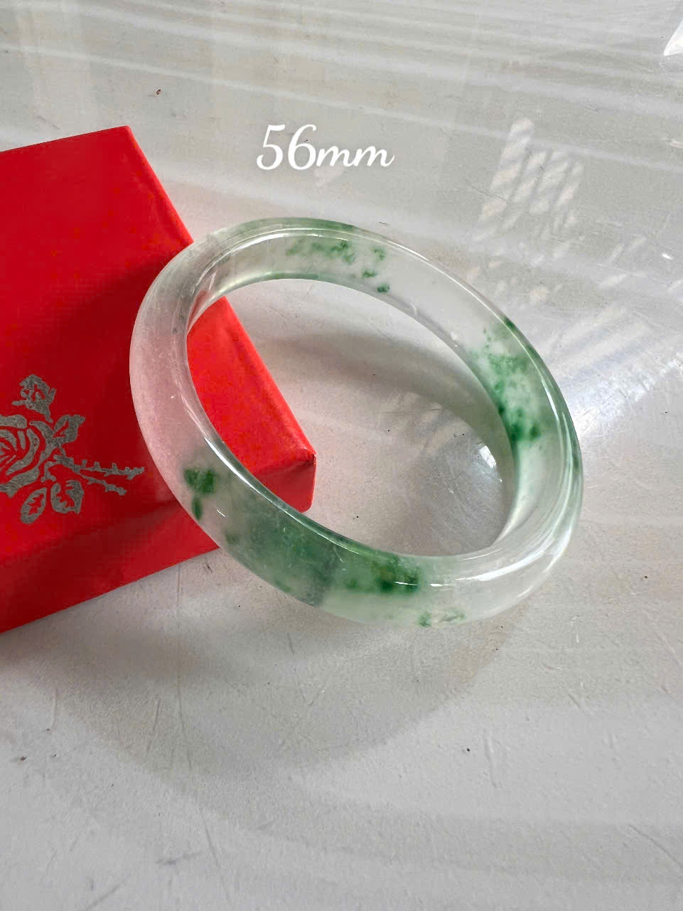 Vòng Tay Nữ Bản Hẹ Đá Mã Não DuLong Trắng Xanh Rong Biển 3 bên cân xứng Trong Bóng Đẹp Ni 56mm Cao 10mm Dầy 7mm Món quà tặng Nữ 53kg - 58kg đeo tay xinh rẻ đẹp ý nghĩa ạ