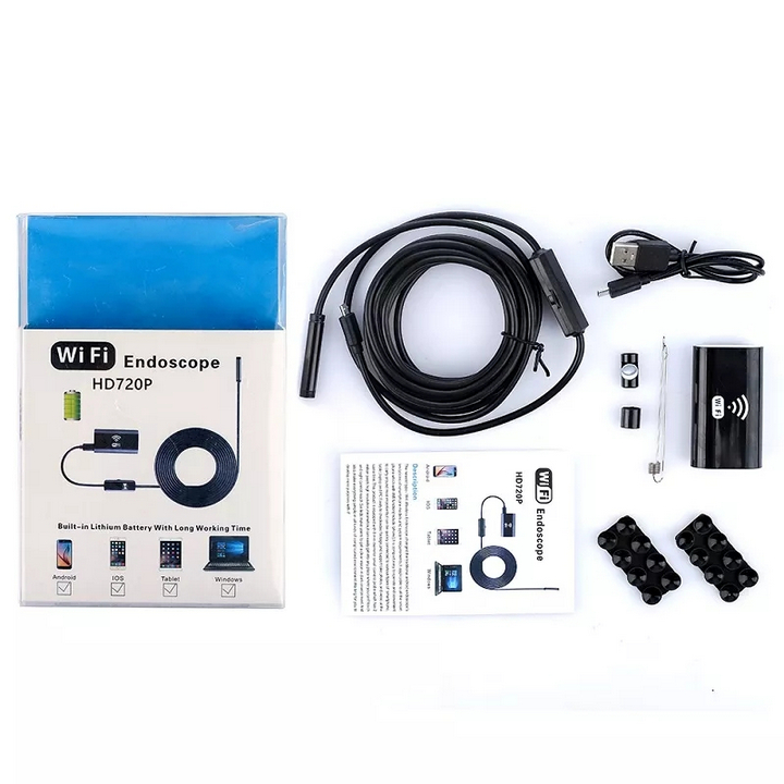 Camera nội soi chống nước 3,5 mét WIFI IOS,Android Endoscope YPC Ø8mm HD720p - Home and Garden