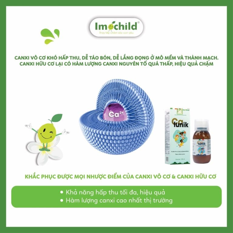 [TPBVSK] IMOCHILD CALUNIK – Bổ sung Canxi, Vitamin D3K2, Photpho giúp tăng chiều cao cho bé (Chai 125ml)